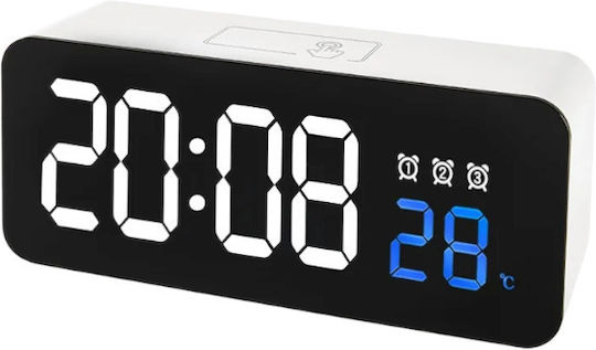 Tisch-Digitaluhr mit Wecker White 466127_w