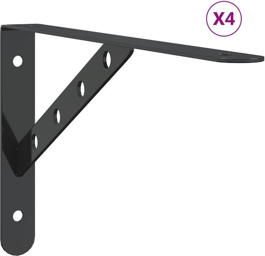 vidaXL Heavy-Duty Stainless Steel Shelf Brackets Silver 30x25mm 4pcs 30304