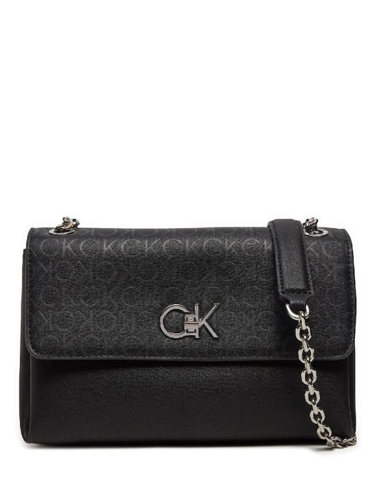 Calvin Klein Monogram Γυναικεία Τσάντα Ώμου Μαύρη