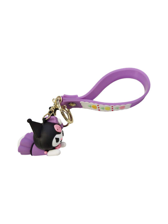 Bestes Hello Kitty Sanrio 3D Gummi Schlüsselanhänger Μπρελόκ Kuromi Liegend