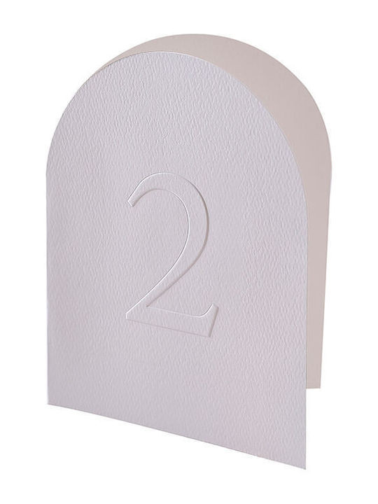 Table Number Cards White Embossed 12pcs