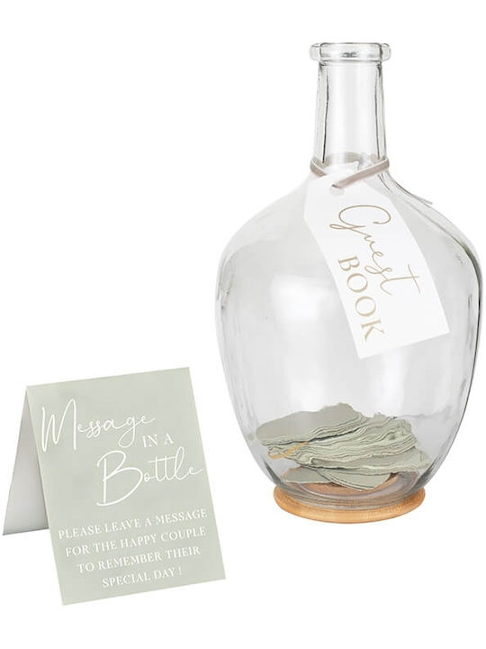 Wedding Wish Book Bottle Green Leaves