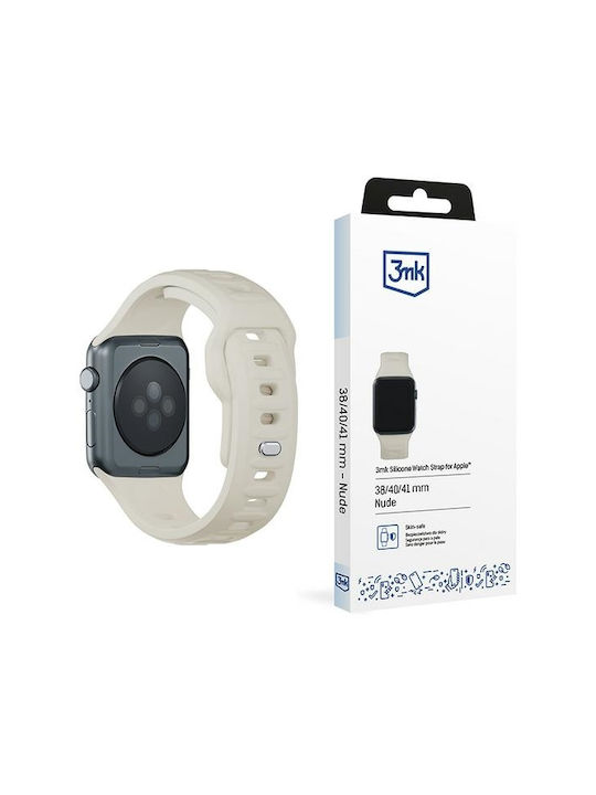 3MK Каишка Силикон с Pin Бежов (Apple Watch 38/40/41/42mm)
