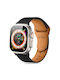 Tech-Protect Naturalfit Armband Leder mit Pin Schwarz (Apple Watch 38/40/41/42mm)
