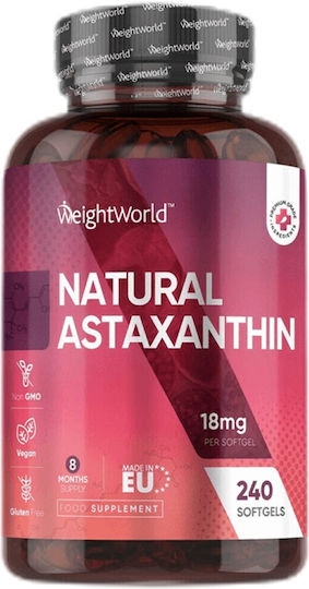 WeightWorld Astaxanthin 18mg Special Food Supplement 240 Softgels
