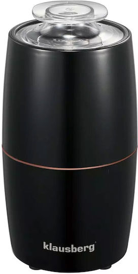 Klausberg Ηλεκτρικός Μύλος Καφέ 200W με Χωρητικότητα 60gr Μαύρος