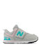 574 Hook & Loop Kids Sneakers with Scratch Gray