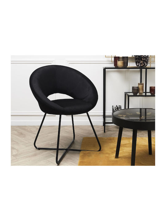 Dining Room Velvet Chair Black 67x52x84cm