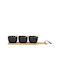 Homla Ceramic Dessert Divided Serving Plate Black Ø8cmxY7.5cm 7x32x7.5cm 3pcs
