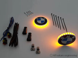 Emblemă Decorativă Iluminată pentru Mașină BMW 70mm Culoare Portocaliu