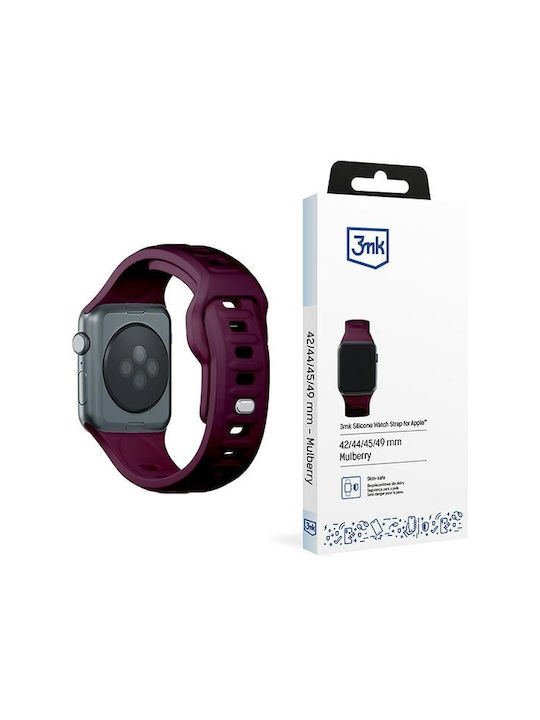 3MK Λουράκι Σιλικόνης με Pin Μπορντό (Apple Watch 44/45/46mm/Ultra 49mm)
