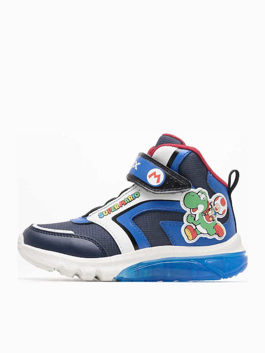 J CIBERDRON Παιδικά Sneakers High Ανατομικά με Σκρατς Μπλε