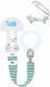 Mam Pacifier Ribbon Clip It! & Cover made of Fa...