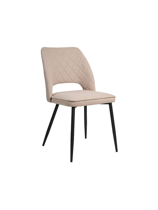 Kristy Dining Room Fabric Chair Beige 45x57x83cm