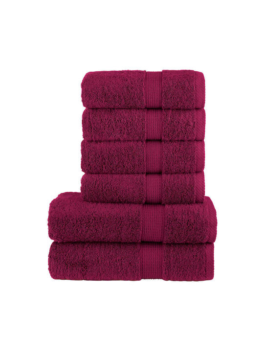 vidaXL Badehandtuch-Set 6-tlg Burgundisch Gewic...