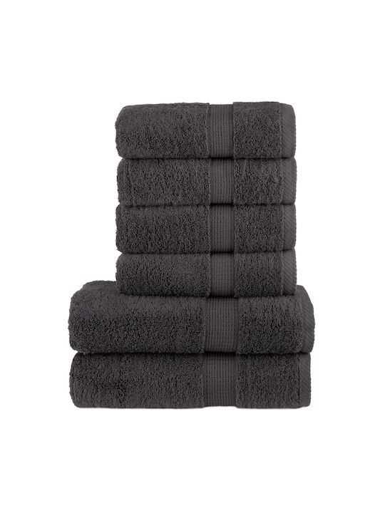 vidaXL Badetuch-Set 6-tlg Grau Gewicht 600gr/m²