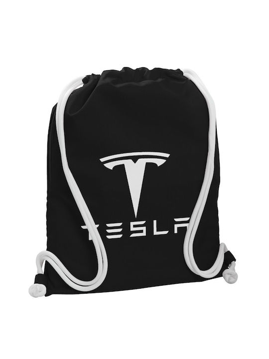 Koupakoupa Tesla Motors Τσάντα Πλάτης Γυμναστηρίου Μαύρη