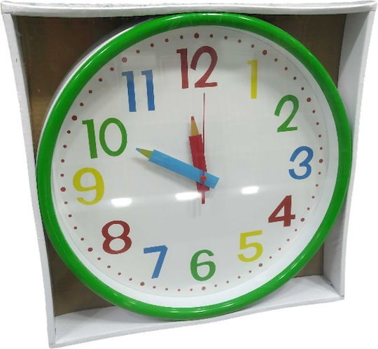 Wall Clock Plastic Green Ø30cm