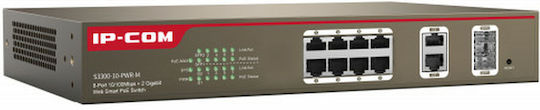 IP-COM S3300-10-PWR-M Managed L2 PoE+ Switch με 8 Θύρες Gigabit (1Gbps) Ethernet και 2 SFP Θύρες