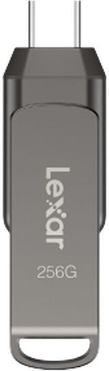 Lexar D400 128GB USB 2.0 Stick mit Verbindung USB-C & USB-A Gray