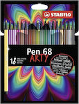 Stabilo 68 Pen 18 bucăți Carcasă din carton Arty