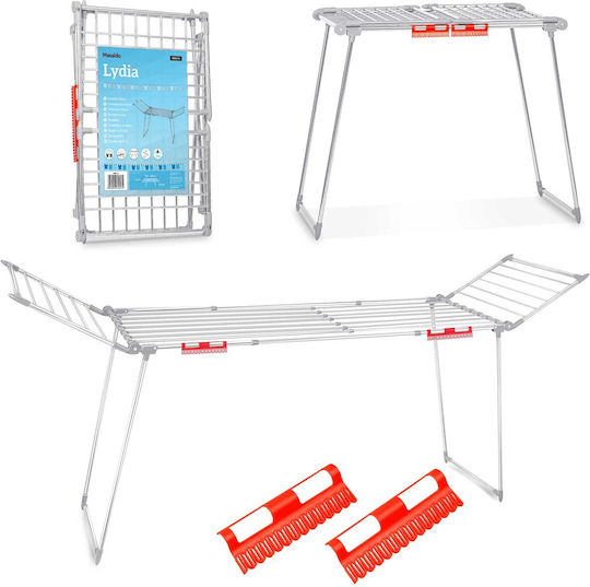 Massido Folding Floor Clothes Drying Rack Made of Stainless Steel with 27m Hanging Length