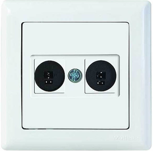 Mutlusan Daria Socket Speakers with Frame in White color 10188