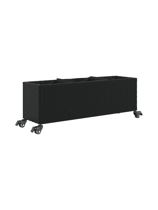 vidaXL Garten Blumenkasten Kunststoff Schwarz 107x32x38cm.
