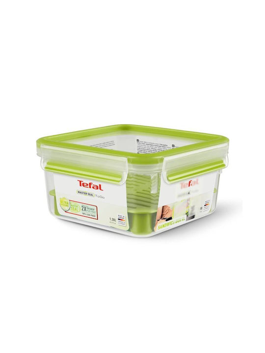 Tefal Plastic Lunch Box Masterseal Green 1300ml