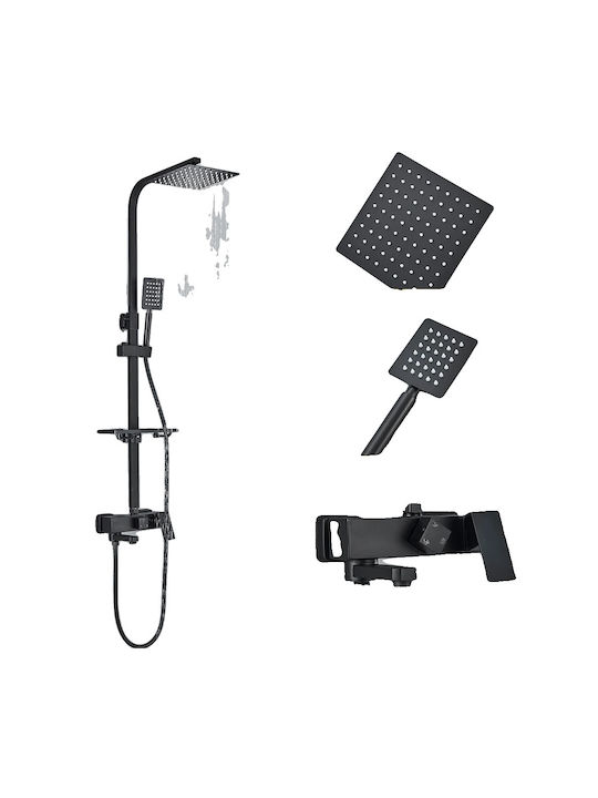 Shower Faucets Luxury Design Rainfall Shower Feature 3-way D8 Black