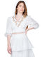 Women's Blouse with Lace White