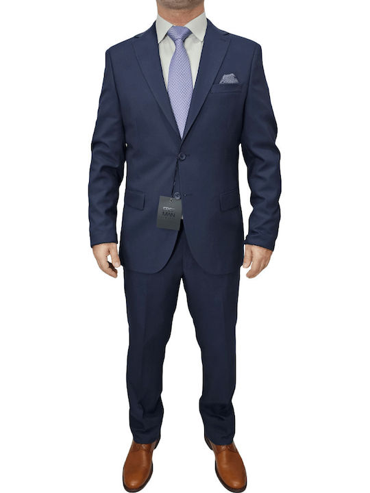 Summer Men's Suit with Slim Fit Navy