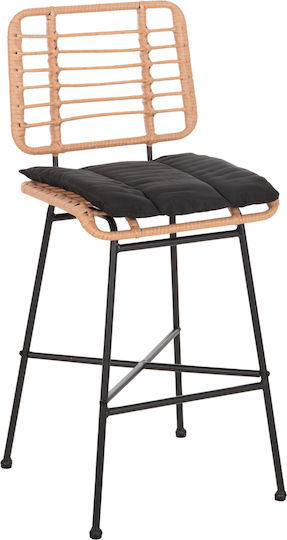 Табуретка Бар За външна употреба Ратан Allegra С възглавница Black, Beige 1бр 46x46x99см