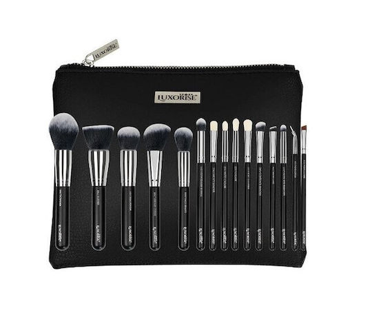 Set 15 Make-up Pinsel Luxorise Silber Tasche inklusive