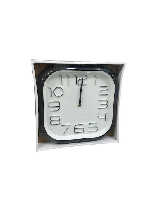 Wall Clock Plastic Black Ø30cm