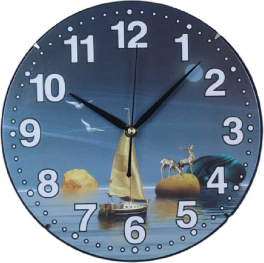 Wall Clock Plastic Blue Ø25cm
