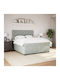 King Size Bett mit Samt Grau mit Lattenrost & Matratze 180x200cm