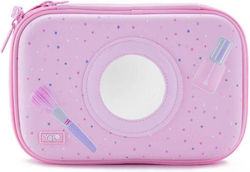 Yolo Pencil Case with 2 Compartments Pink