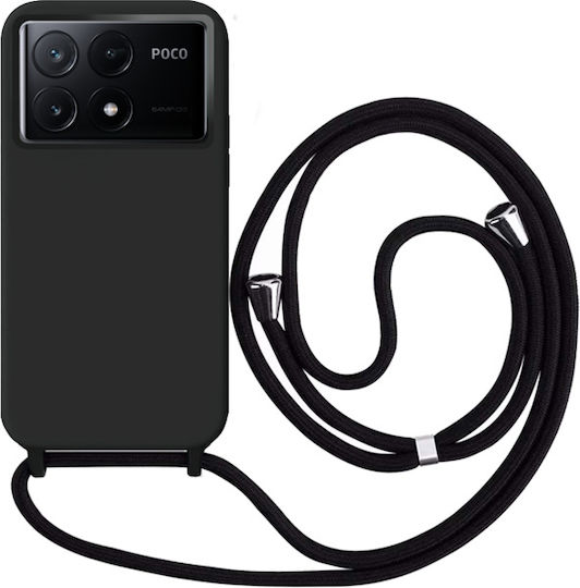 Orso Liquid Back Cover Μεταλλικό με Λουράκι Μαύρο (Poco X6 Pro)
