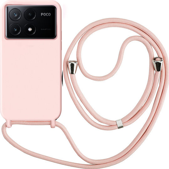 Orso Liquid Back Cover Μεταλλικό με Λουράκι Ροζ (Poco X6 Pro)