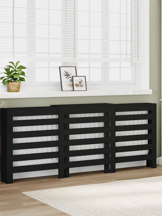 vidaXL Husă Pentru Radiator Din PAL Negru 205x21.5x83.5cm