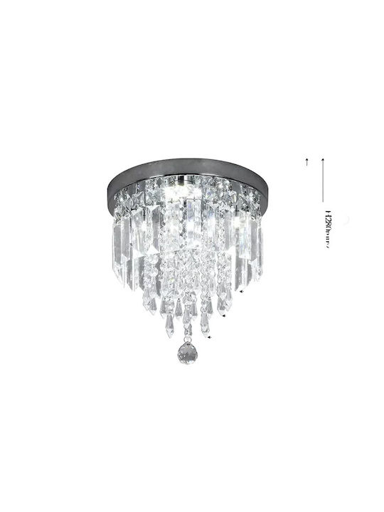 Lustră de tavan cu montaj încastrat, design din oțel inoxidabil, corp de iluminat D25cm, lumină caldă