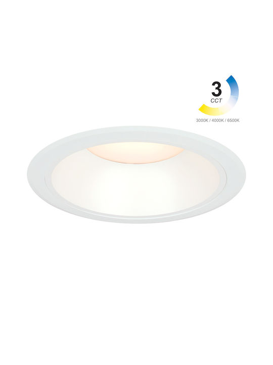 Gekas Recessed LED Panel 30W with Cool White Light 6500K