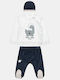 Kinder-Set mit Hose Winter 2Stück Ecru Velours