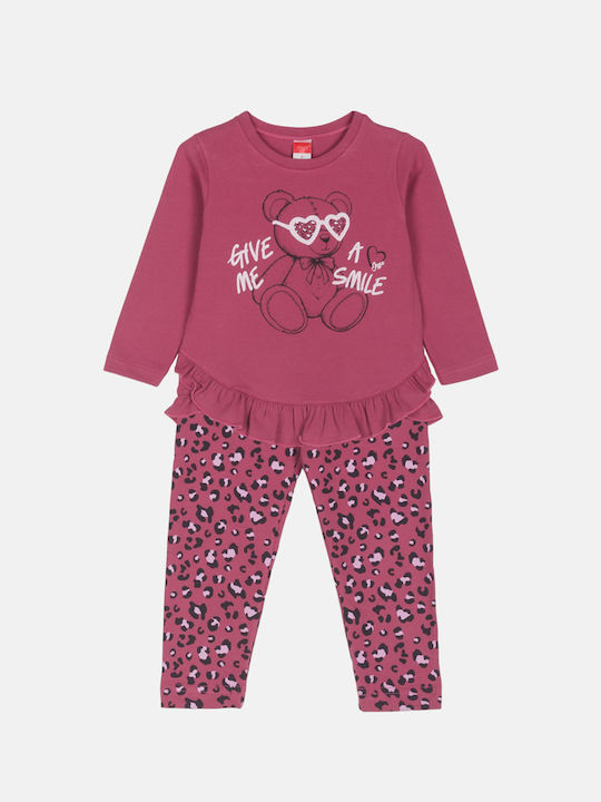 Joyce Kids Set with Leggings Winter 2pcs Fuchsi...