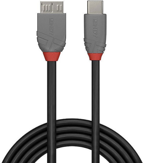 Lindy Anthra Line USB 2.0 Cable USB-C male - micro USB-B Μαύρο 1m 36621
