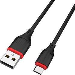 Borofone Regular USB 2.0 σε micro USB 1m Μαύρο