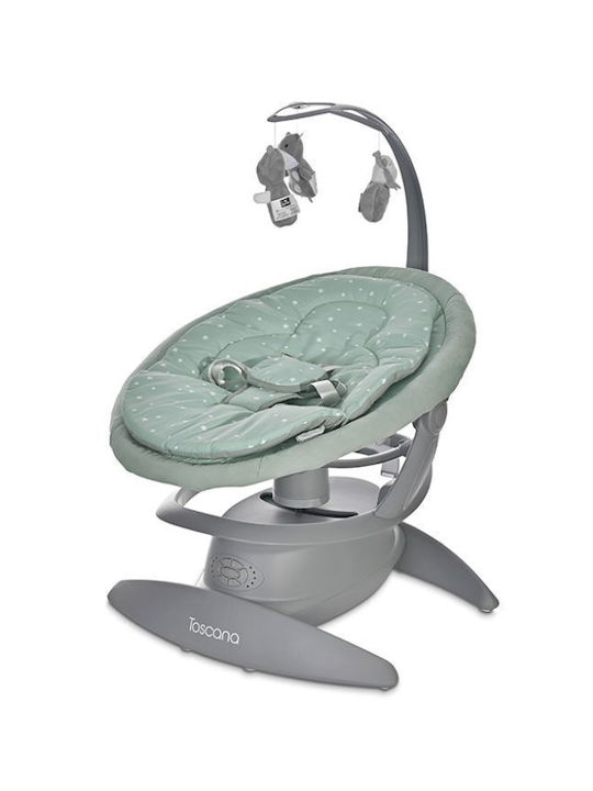 Lorelli Electric Baby Relax 2 in 1 Toscana with Music Green Stars for Child up to 9kg