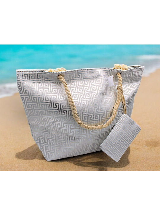 Fabric Beach Bag Silver Fabric Beach Bag Silver