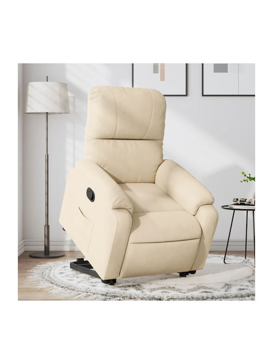 Relax Armchair with Footstool Beige 75x89.5x103.5cm